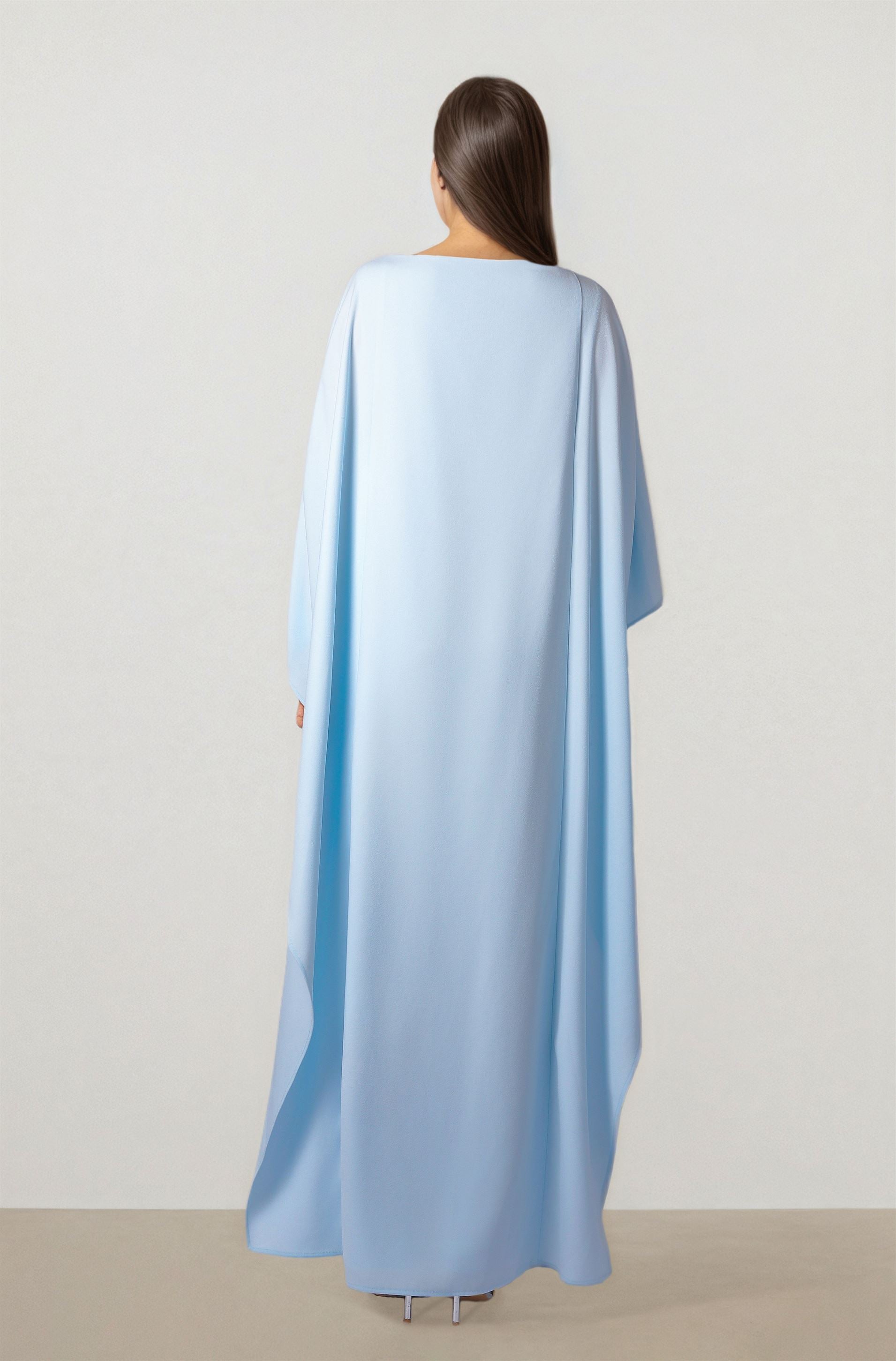 Blue Crepe Kaftan Dress