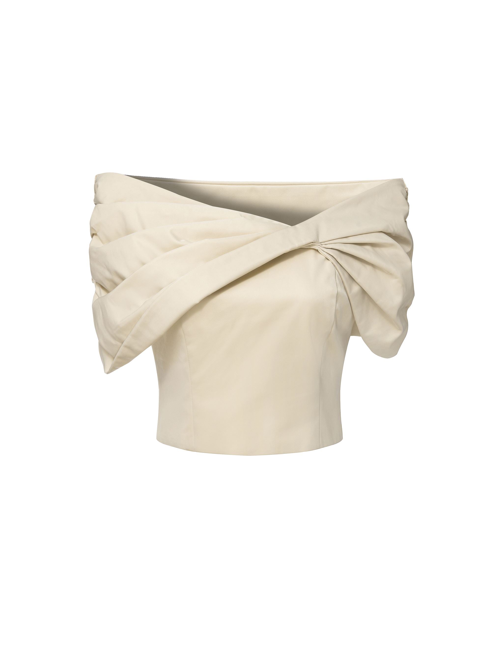 Beige Taffeta Top