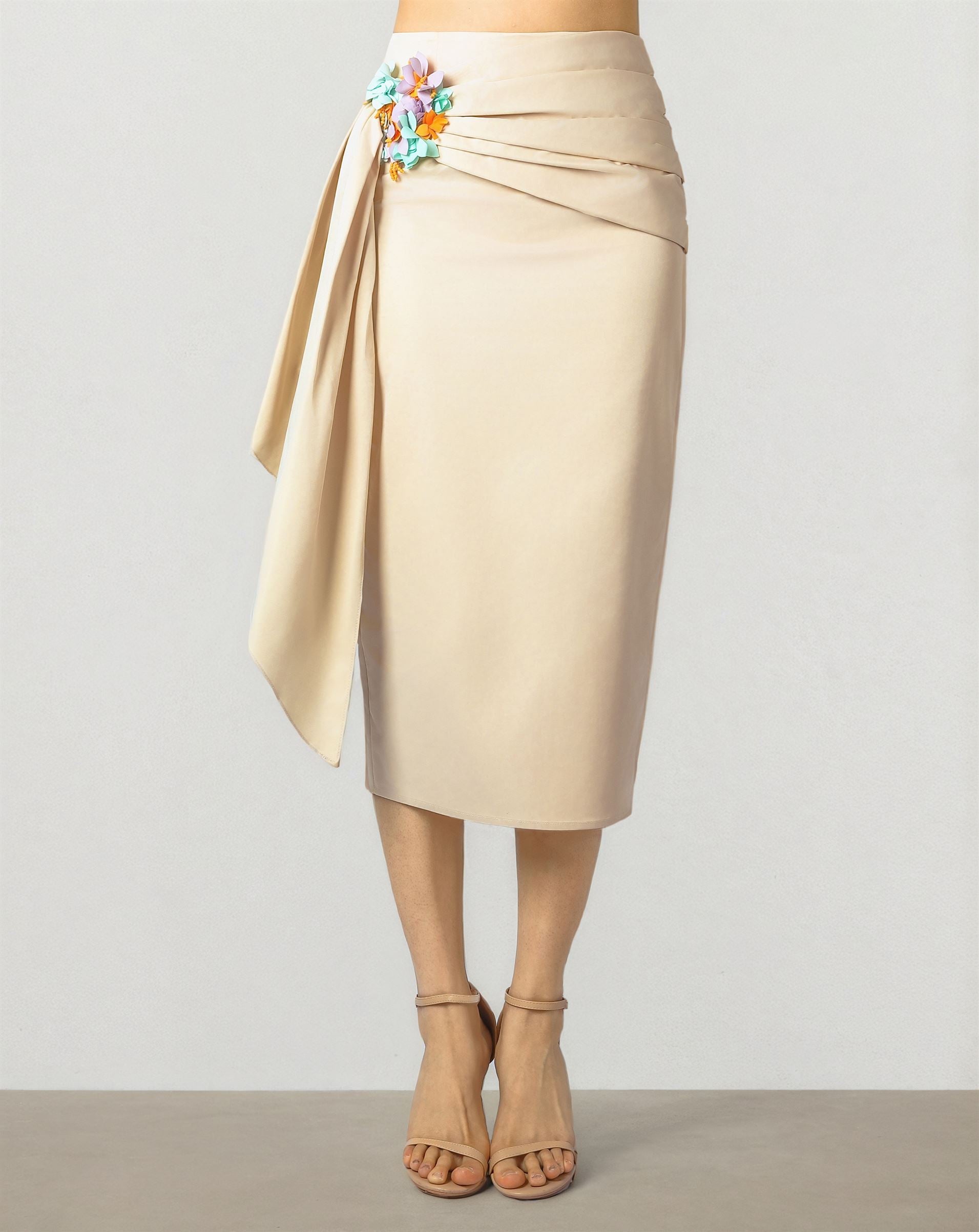 Beige Taffeta Skirt