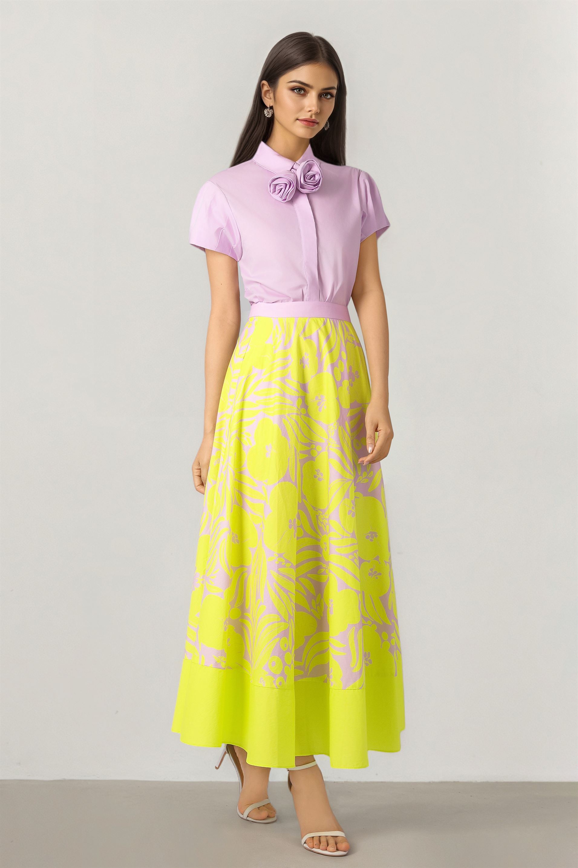Elegant Printed Midi Skirt