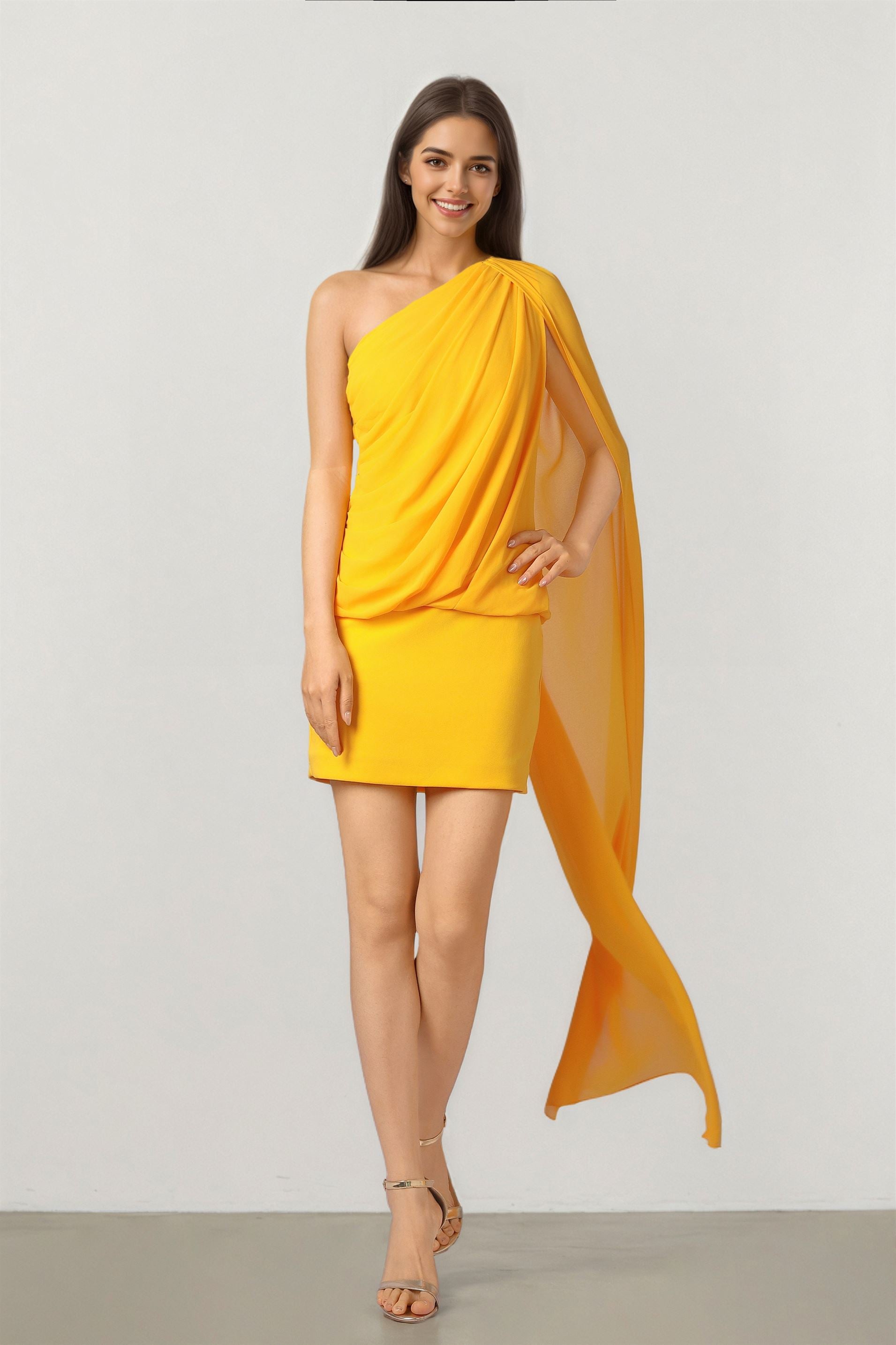 BACK CAPE DRESS