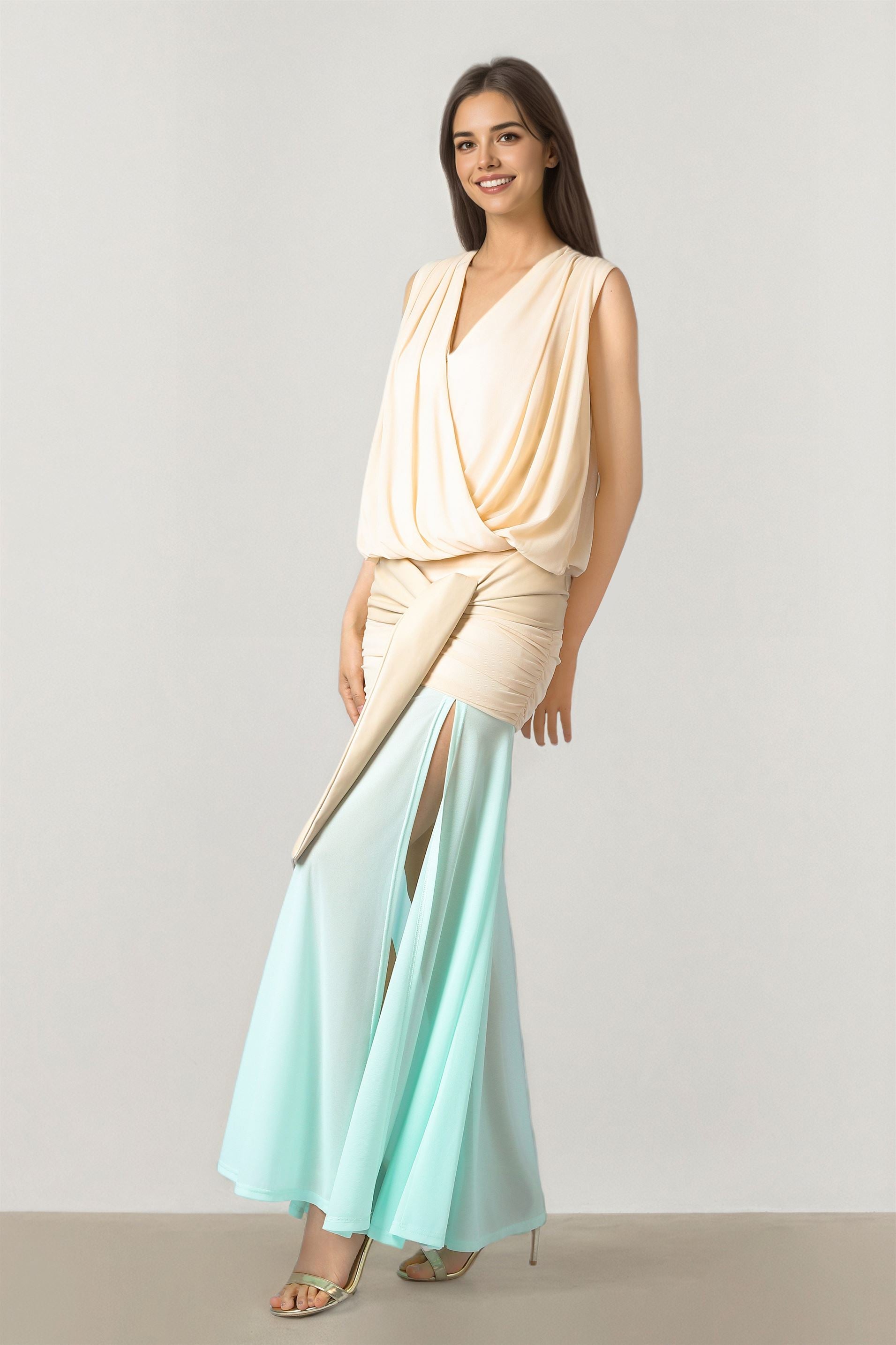 Jersey Dress with Wide Belt