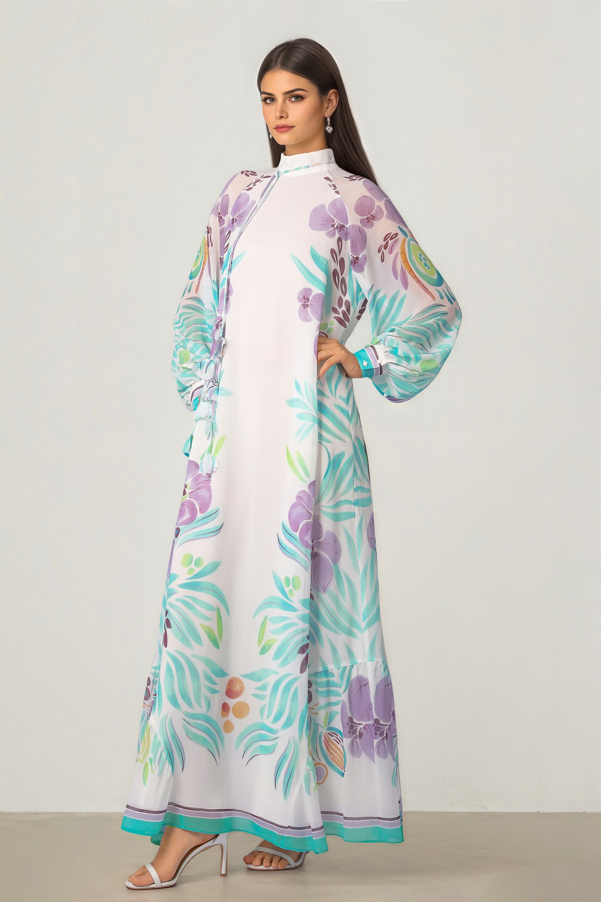 Floral Chiffon Kaftan