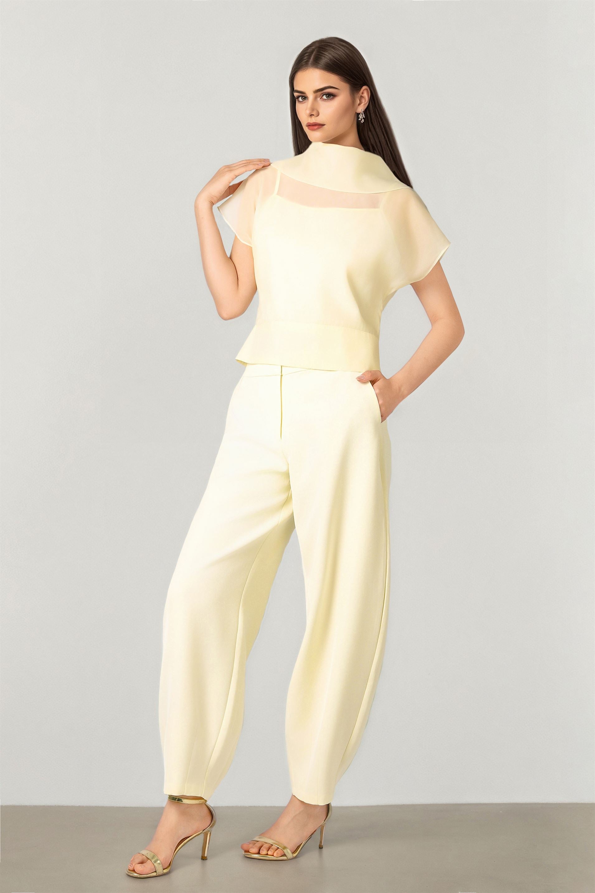 Yellow Viscose Pants