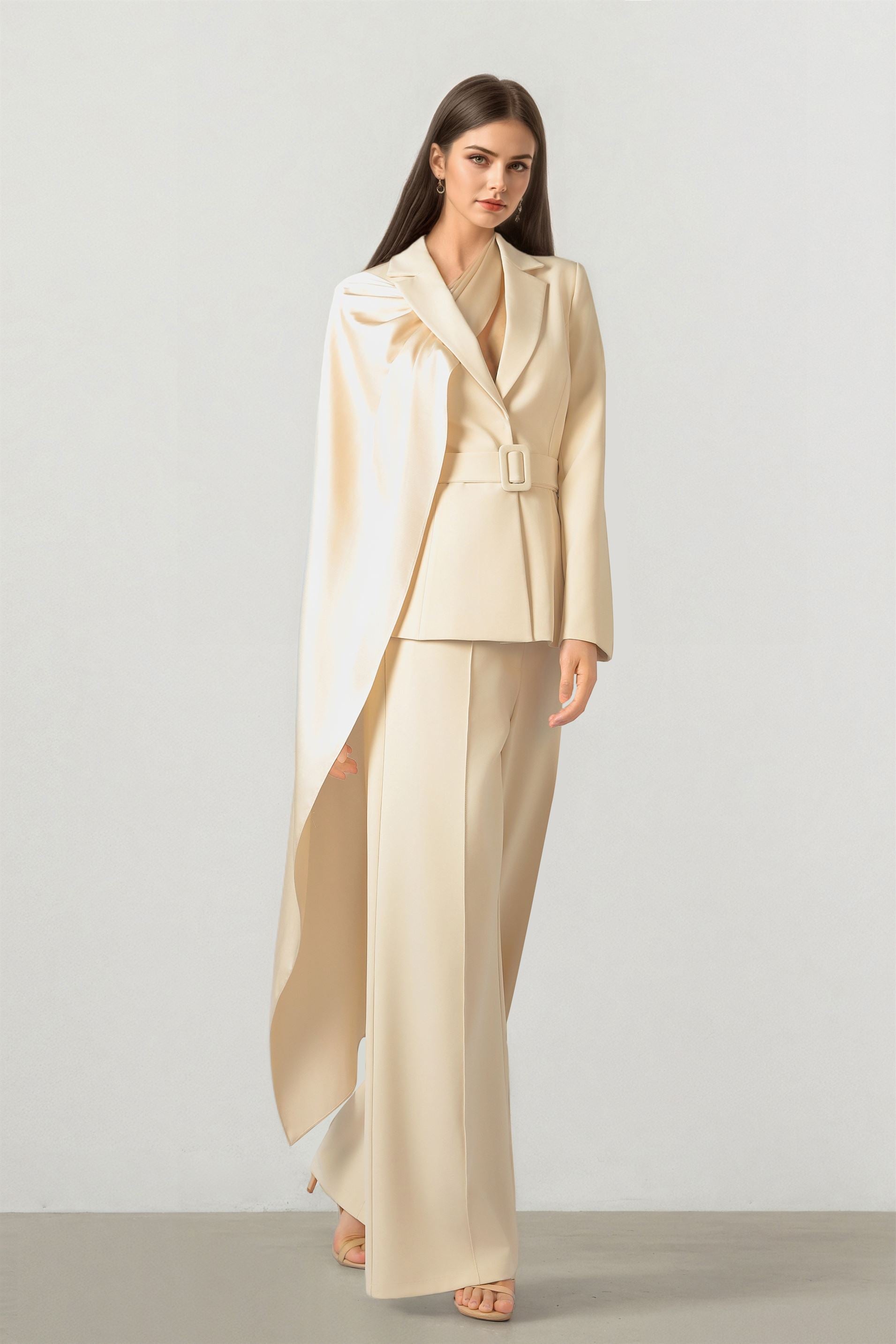 Crepe Straight Cut Pants