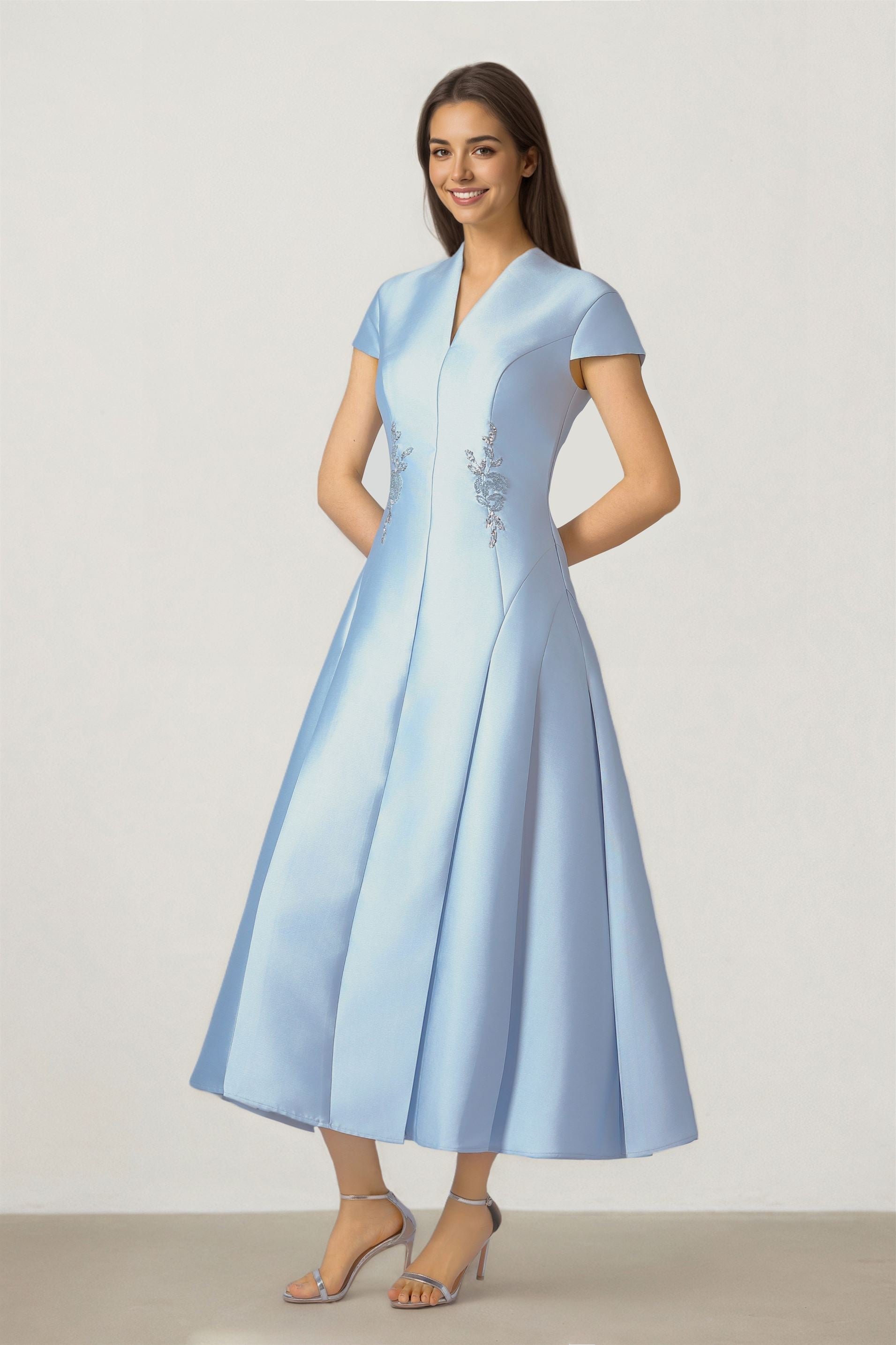 Azure Charm Midi Dress