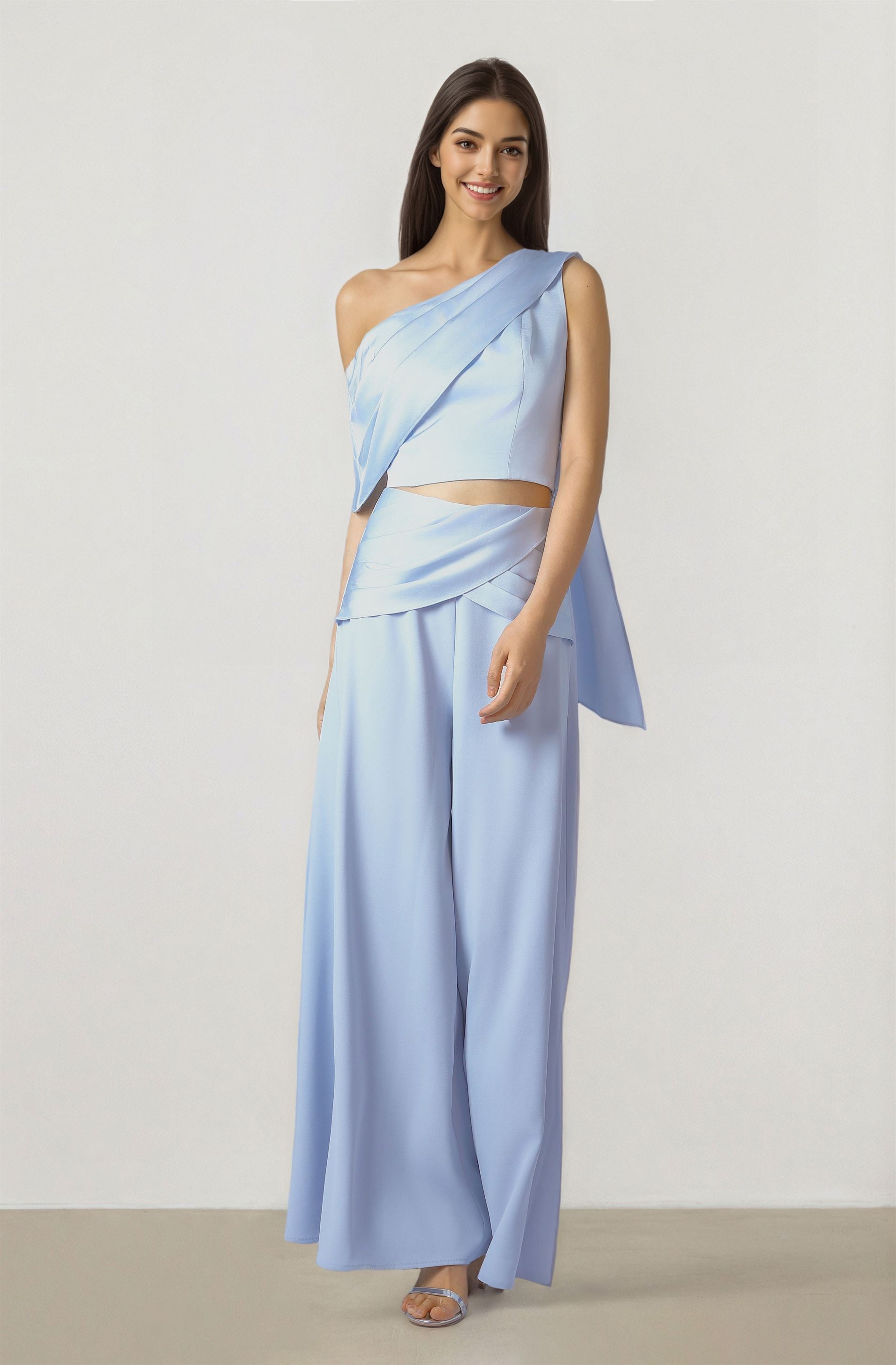 Light Blue Satin Top