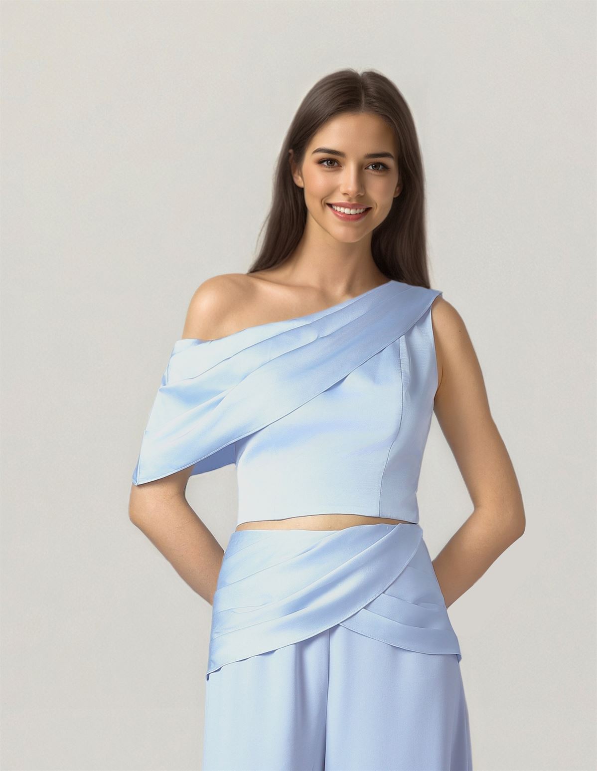 Light Blue Satin Top