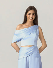 Light Blue Satin Top