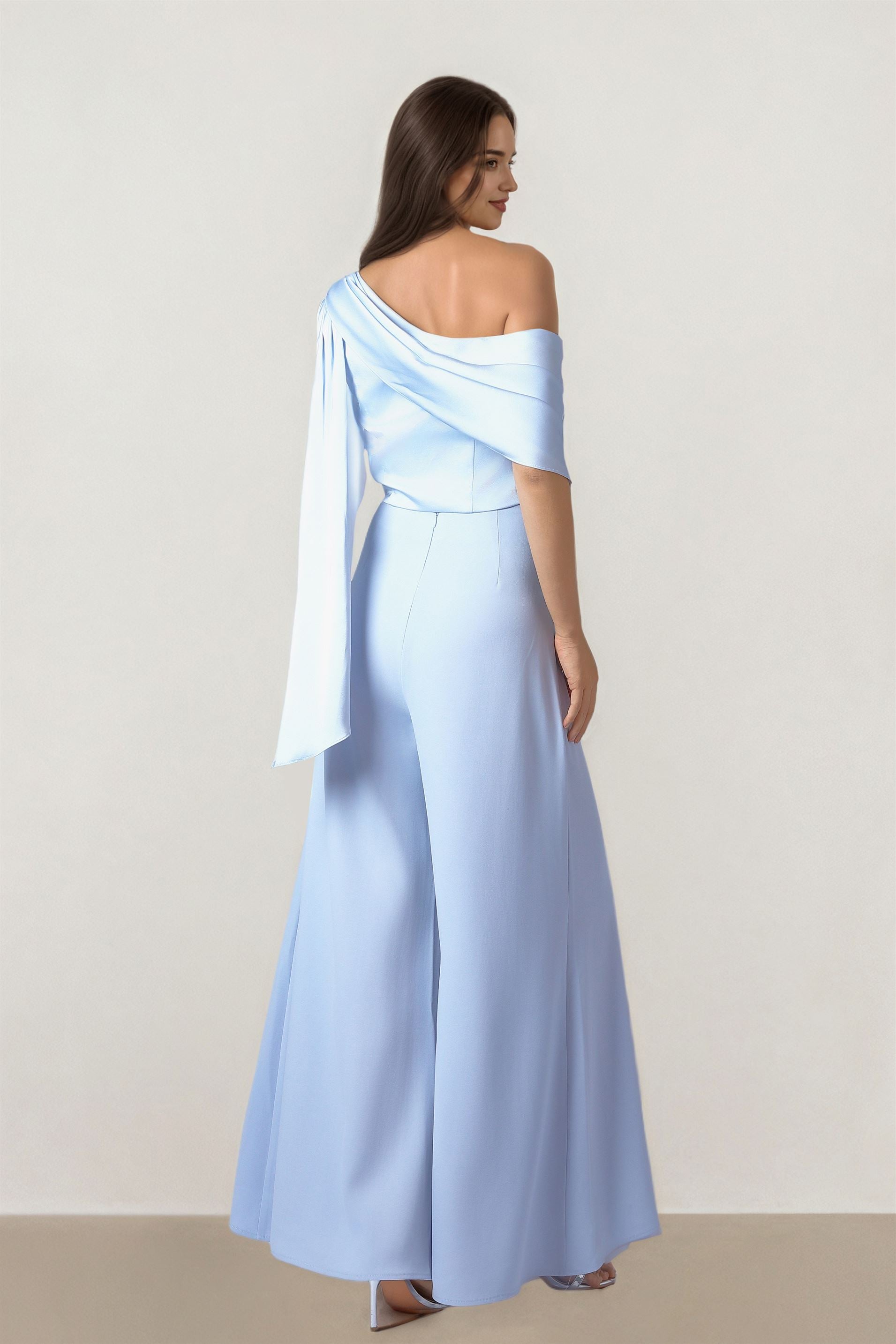 Light Blue Draped Pants