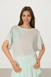 Light Green Crepe Top