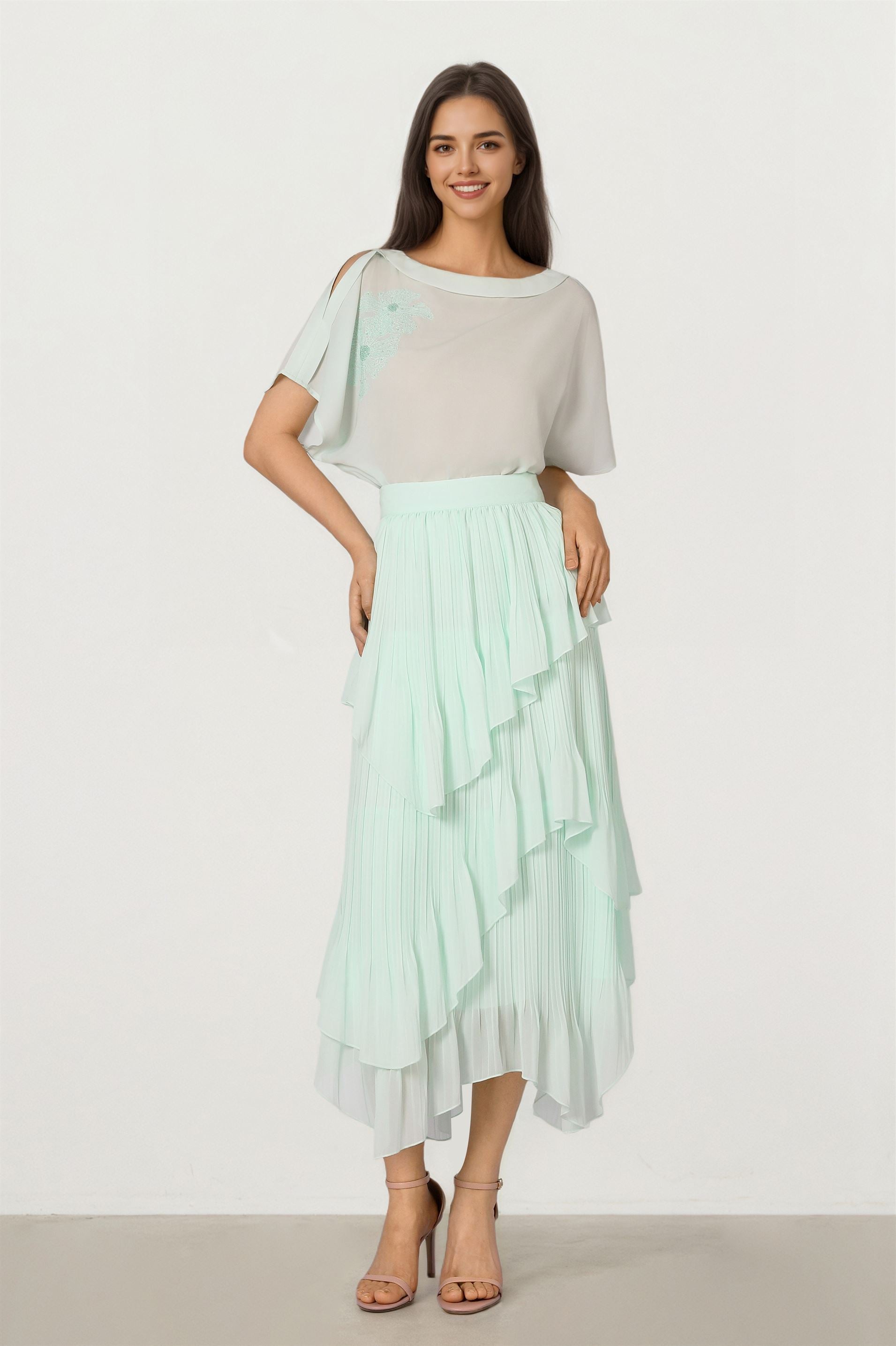 Light Green Chiffon Skirt