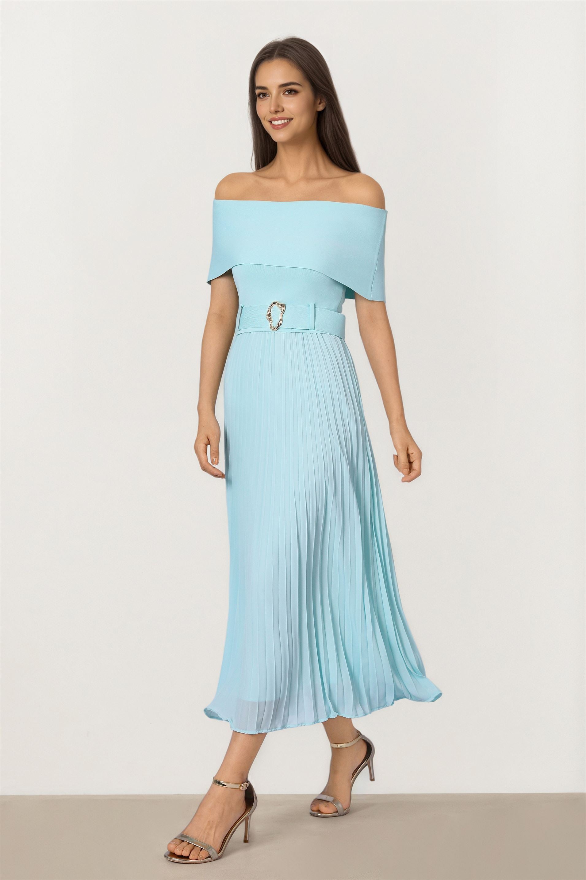 Blue Knit Dress