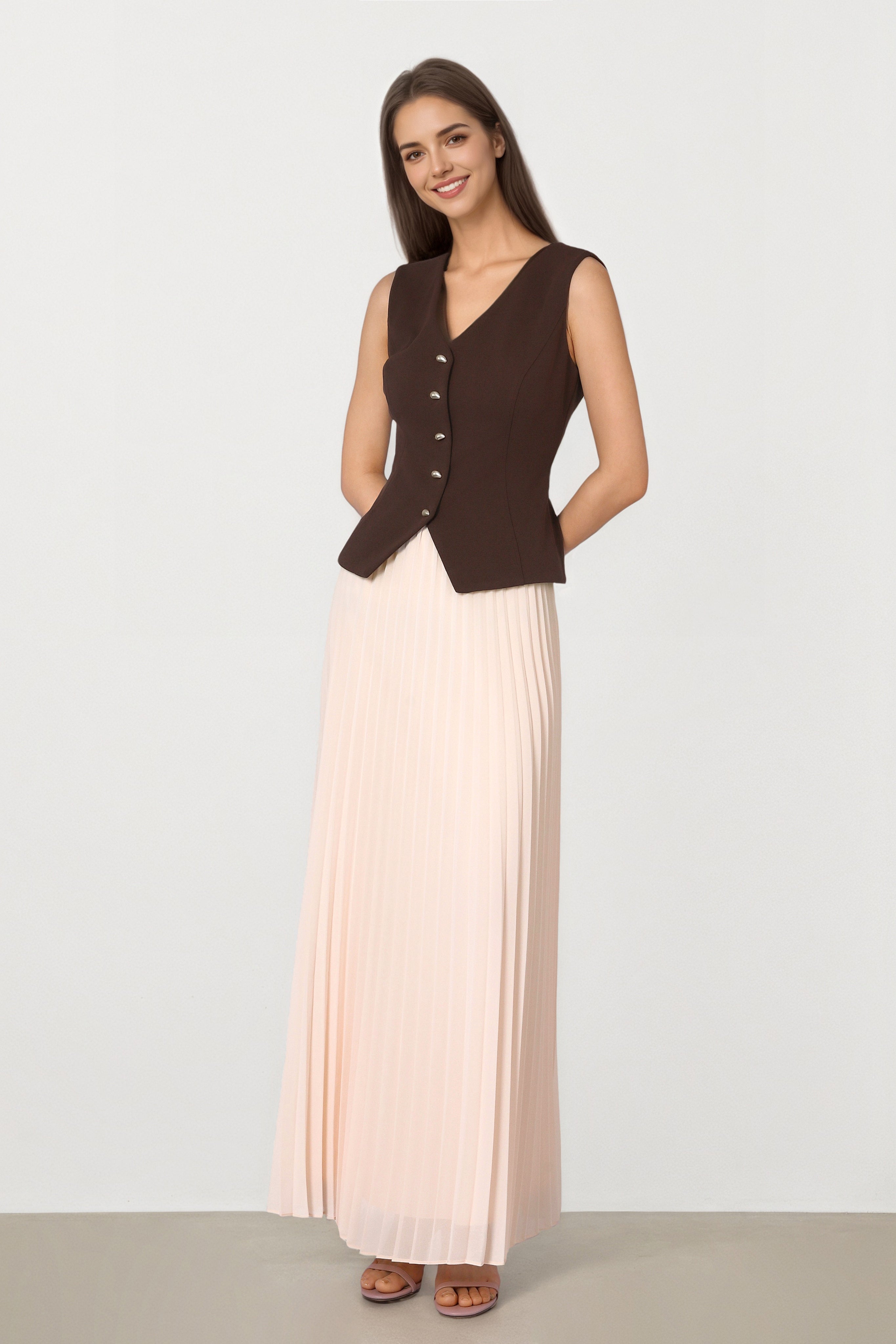 Blush Pleated Skirt