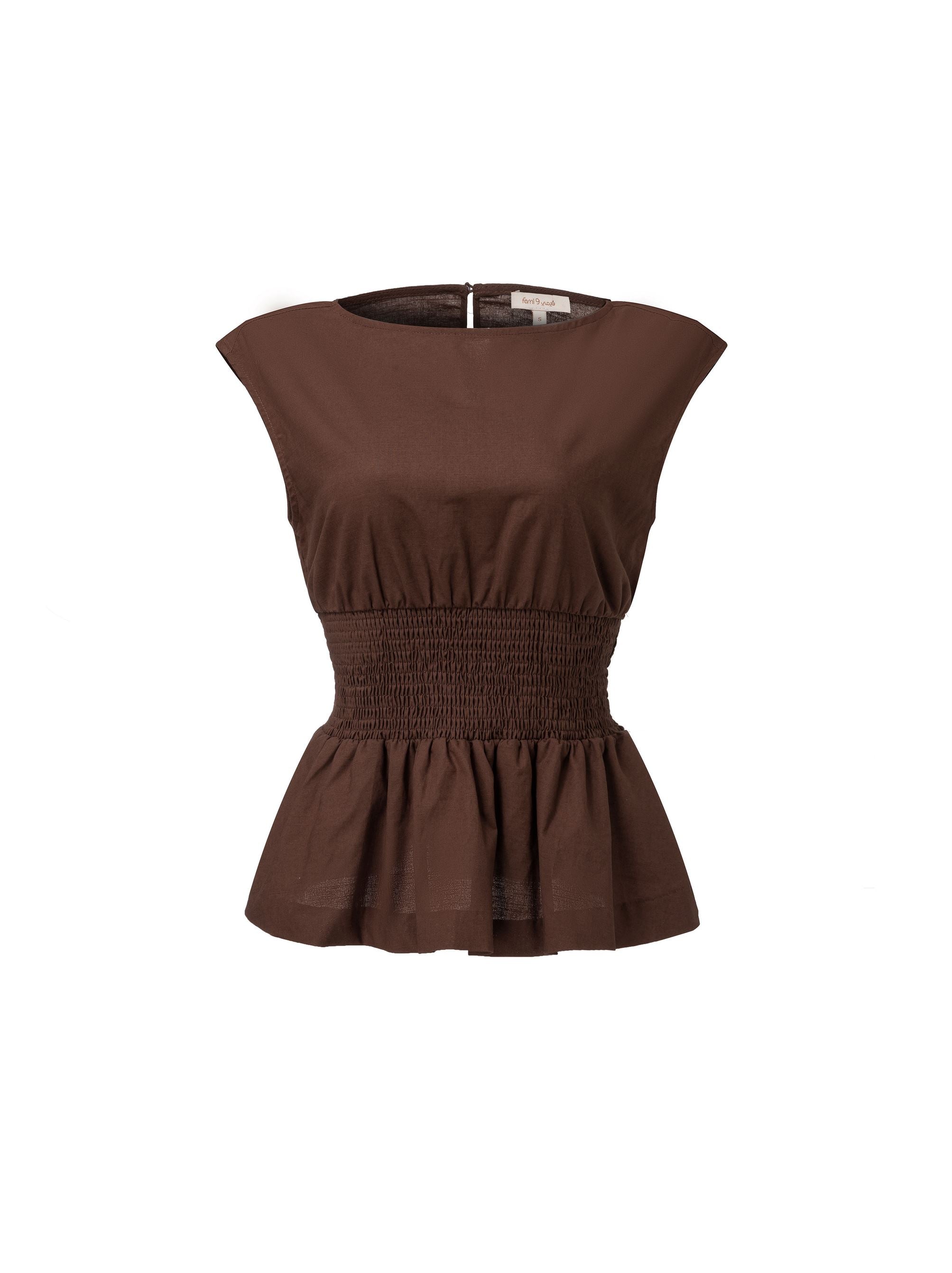 Cocoa Peplum Top