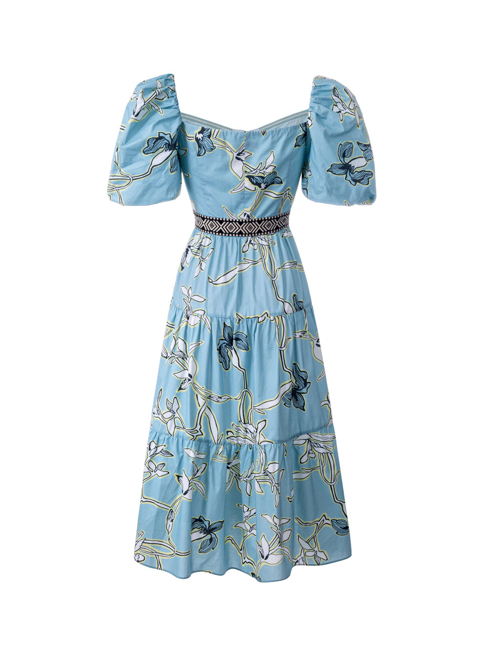 Printed Balloon Sleeves Dress - Femi9 EG