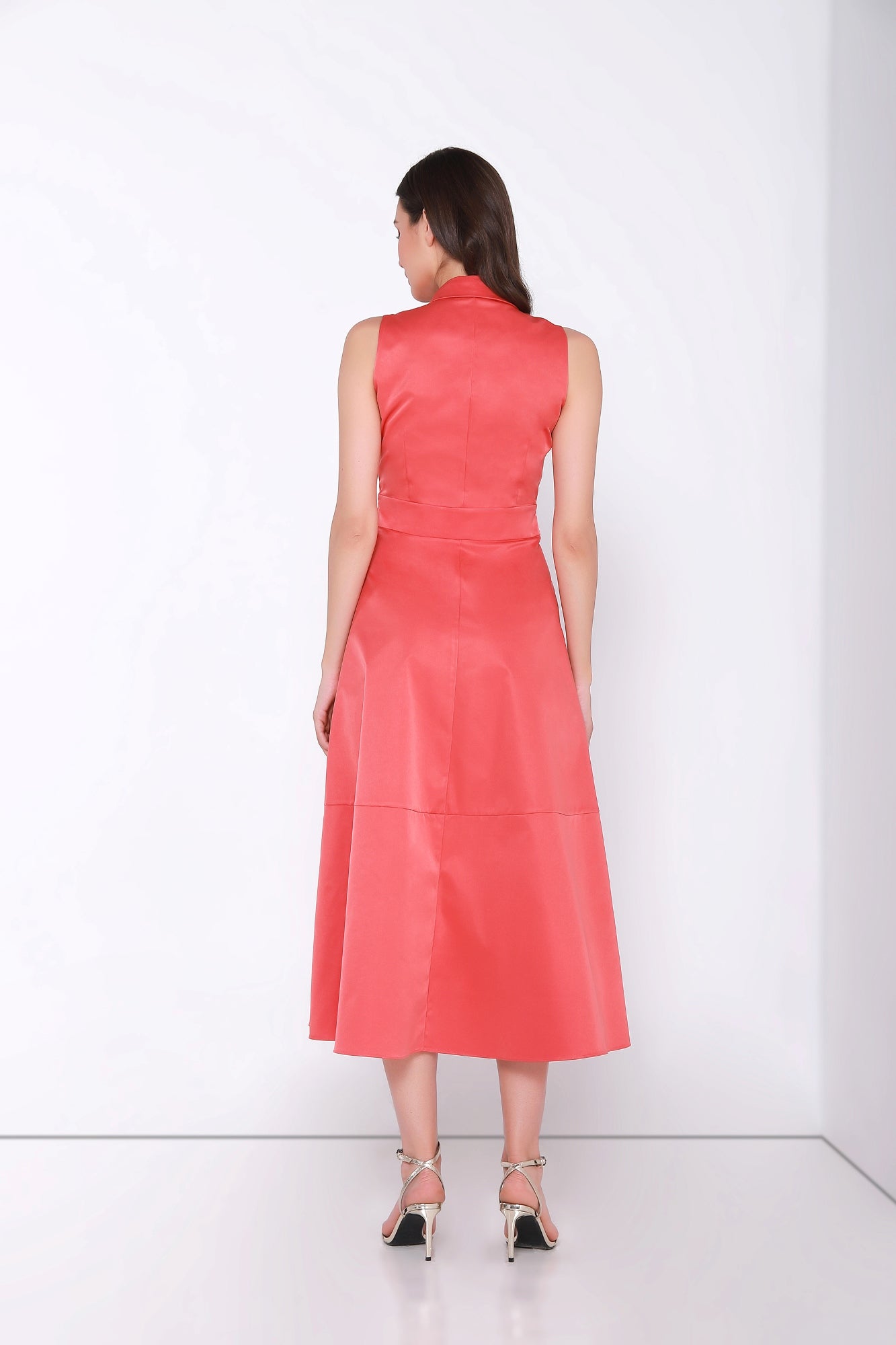 Self-Tie Belt Tiered Dress - Femi9 EG