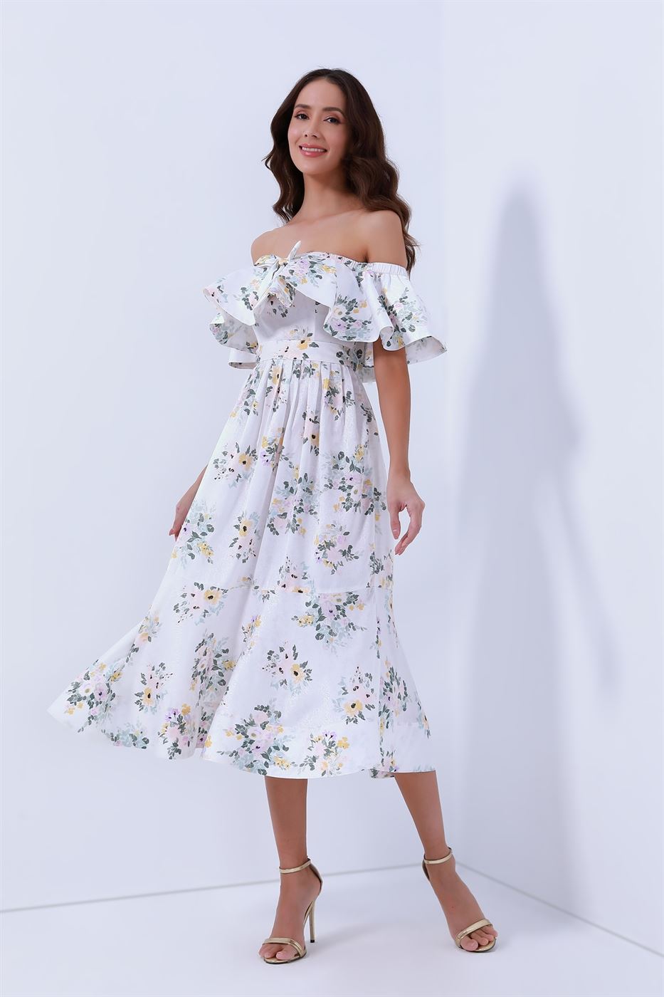 Midi Length Off Shoulder Dress - Femi9 EG