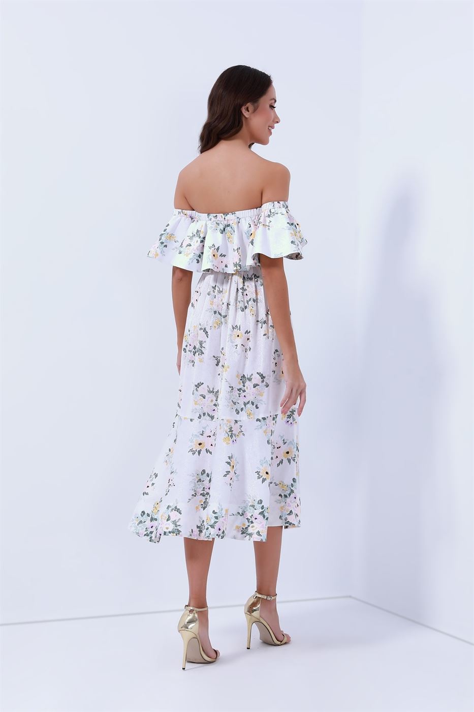 Midi Length Off Shoulder Dress - Femi9 EG