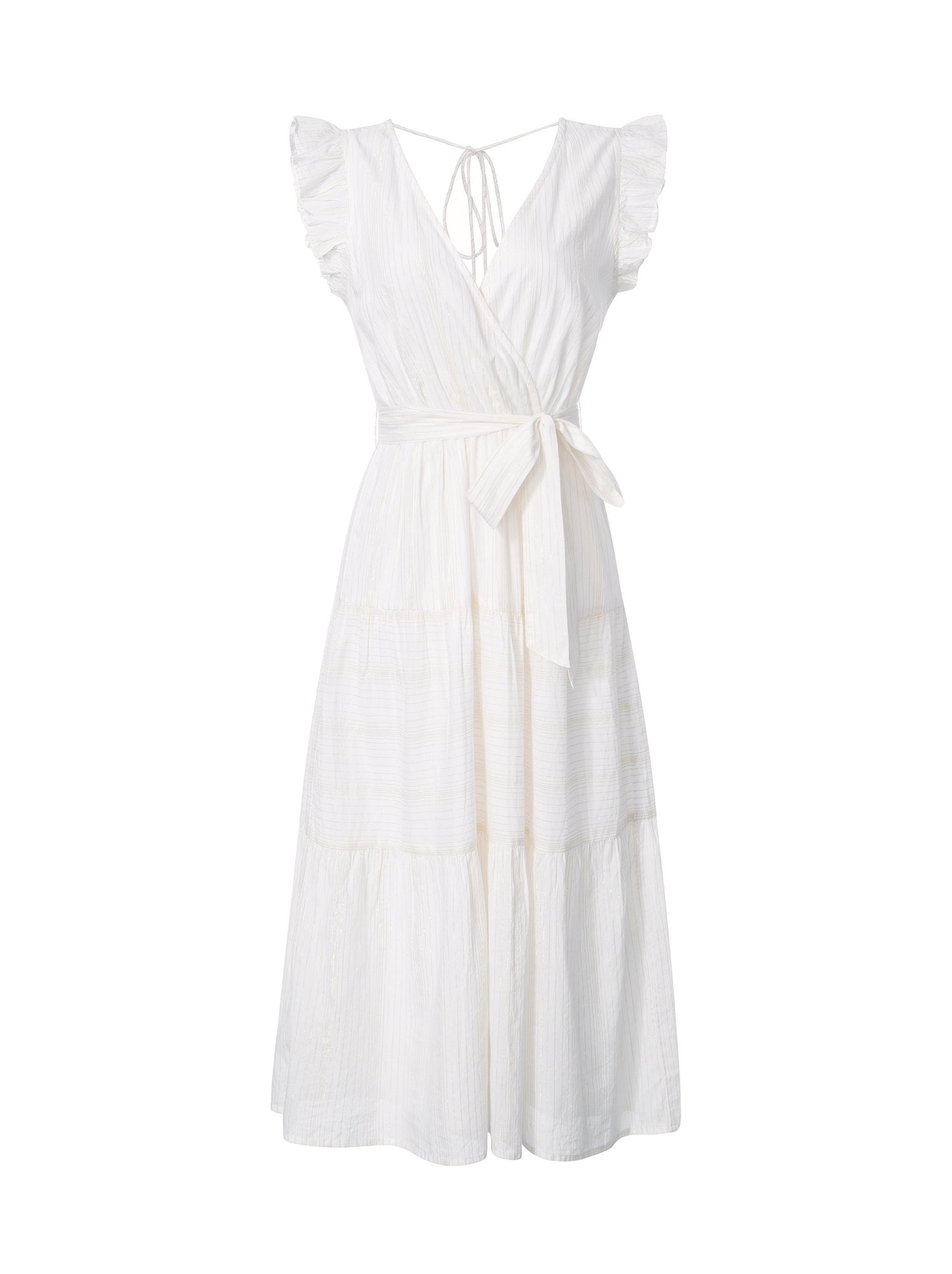 Golden Stiped Chiffon Dress - Femi9 EG
