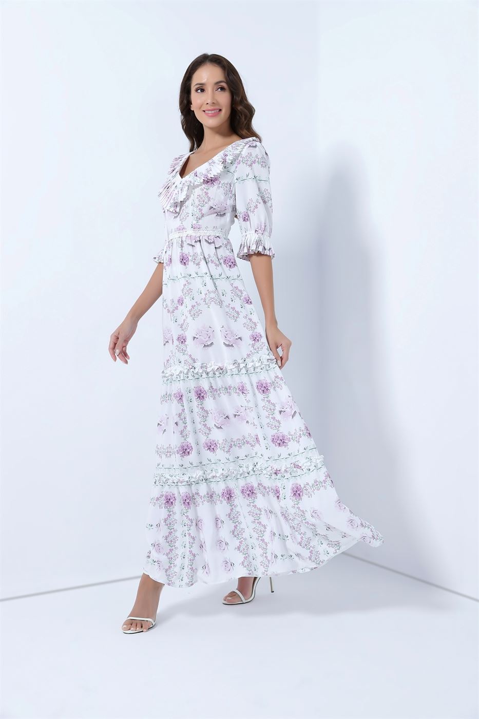 Printed Full Length Dress - Femi9 EG