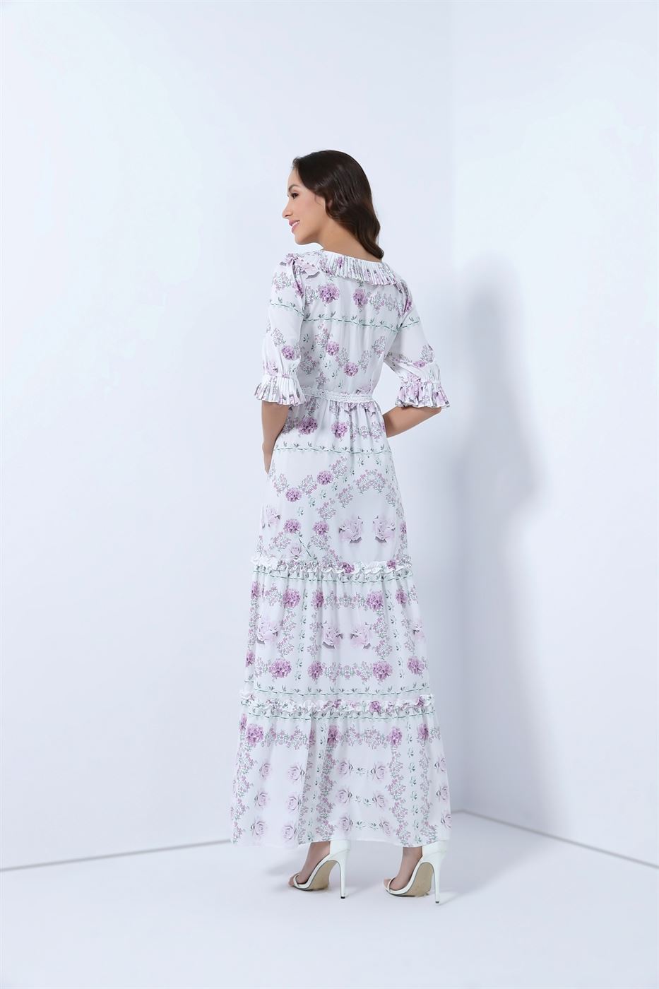 Printed Full Length Dress - Femi9 EG