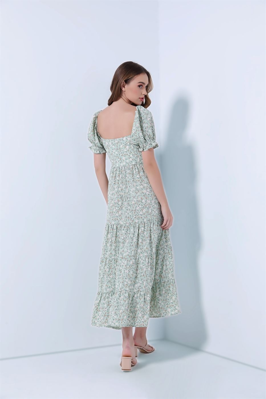 Midi Length Allover Printed Dress - Femi9 EG