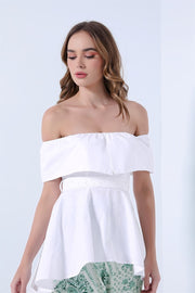 Belted Off-Shoulder Top - Femi9 EG