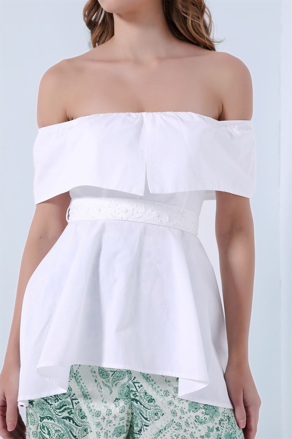 Belted Off-Shoulder Top - Femi9 EG
