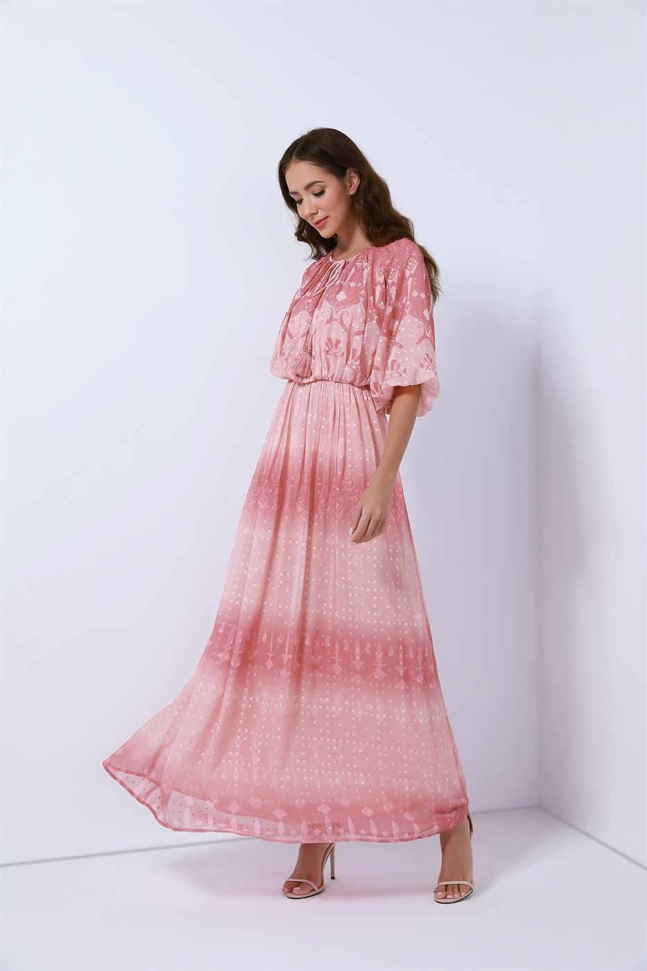 Printed Dobby Chiffon Dress - Femi9 EG
