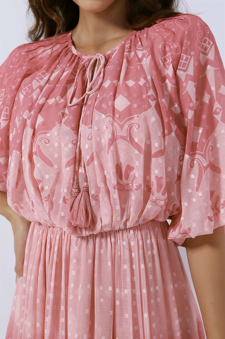 Printed Dobby Chiffon Dress - Femi9 EG