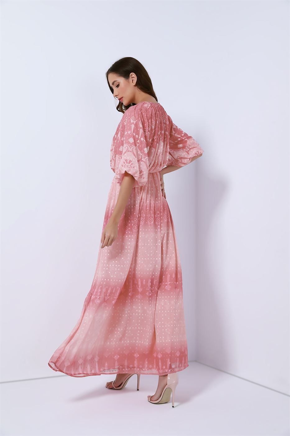 Printed Dobby Chiffon Dress - Femi9 EG