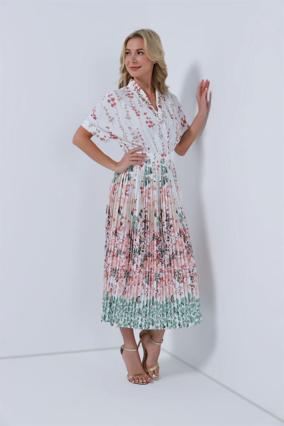 Printed Midi Length Dress - Femi9 EG