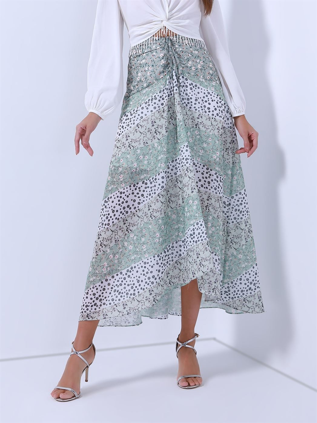 Patchwork Printed Skirt - Femi9 EG
