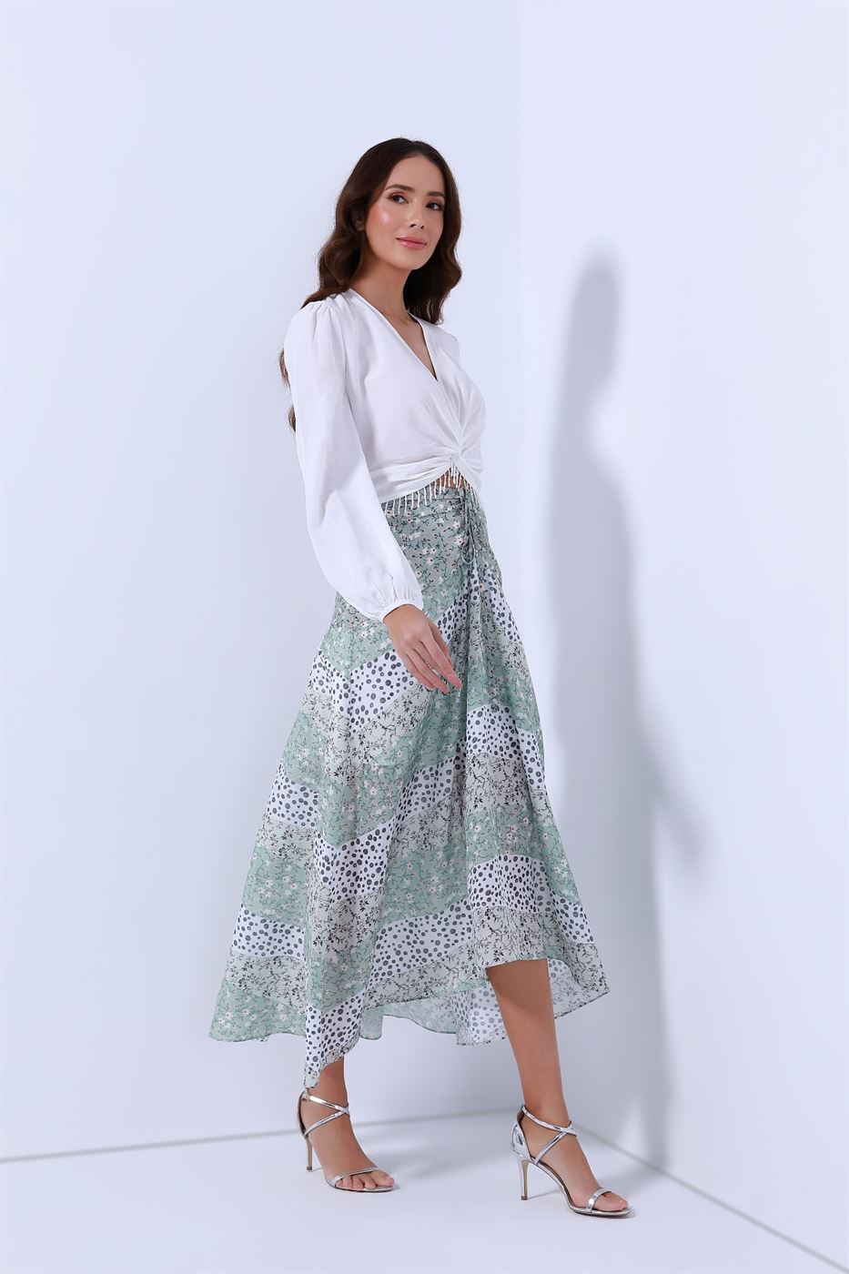 Patchwork Printed Skirt - Femi9 EG