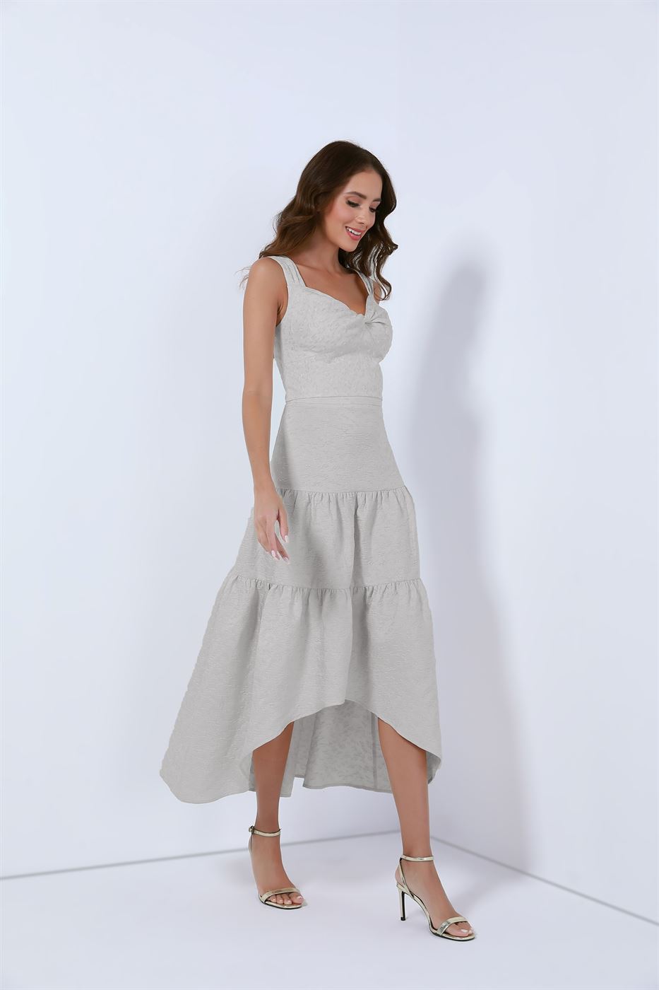 Midi Length A Shape Jacquard Skirt - Femi9 EG