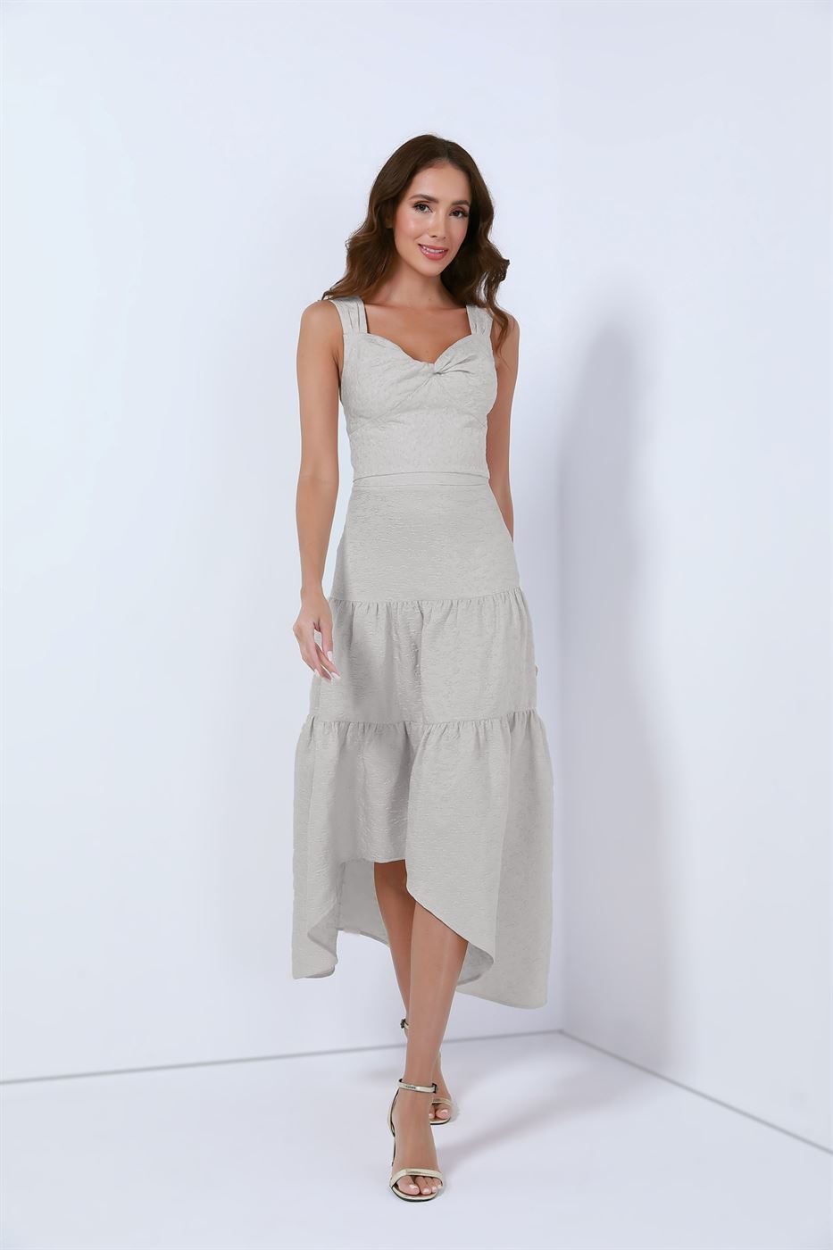 Midi Length A Shape Jacquard Skirt - Femi9 EG