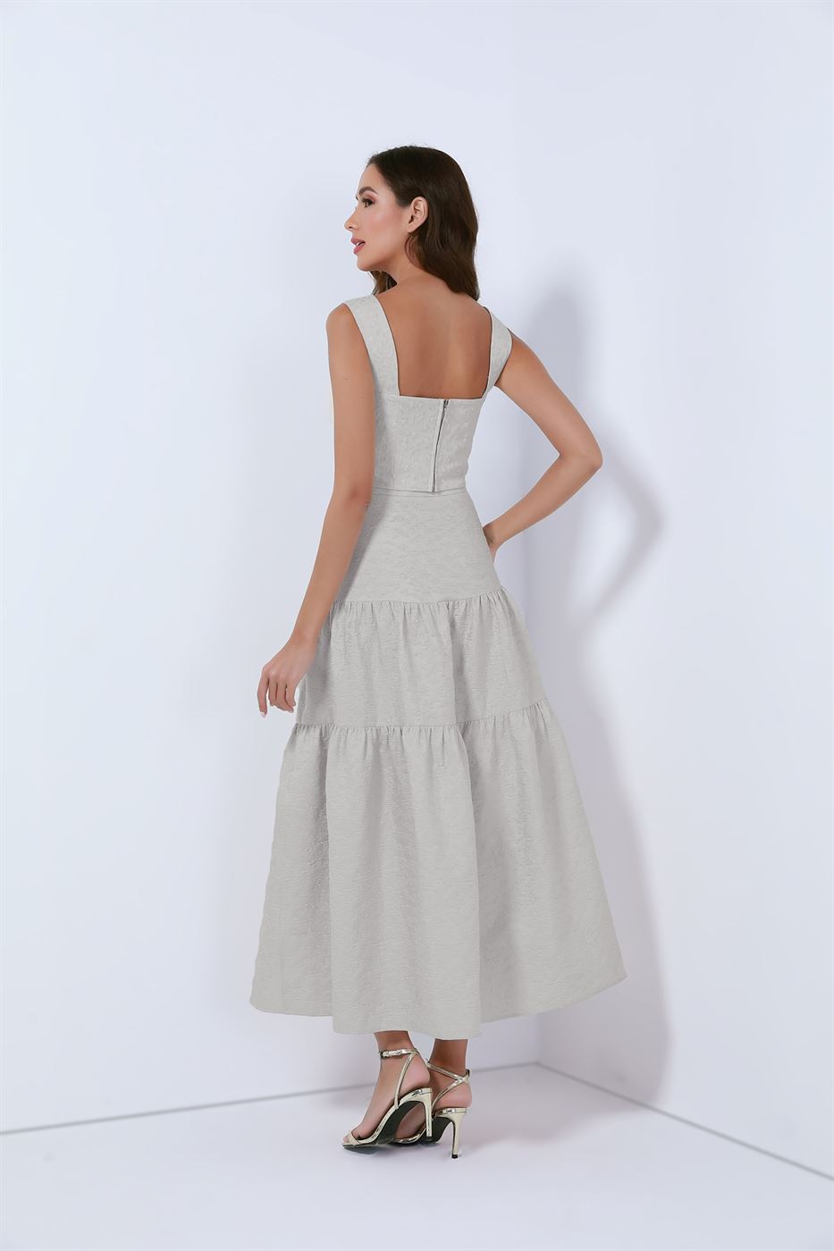 Midi Length A Shape Jacquard Skirt - Femi9 EG