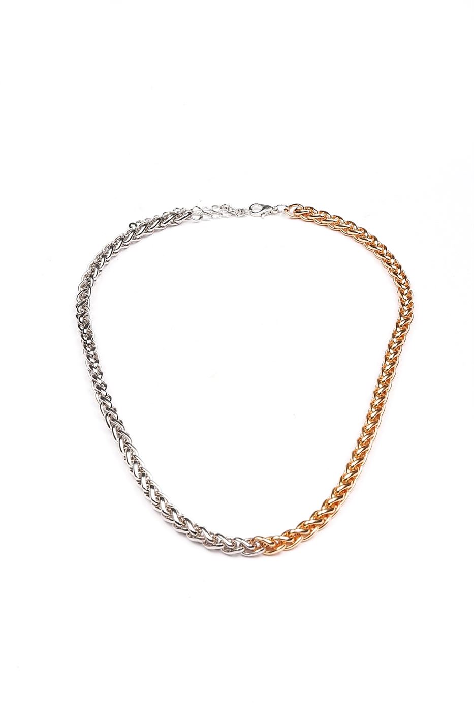 Gold-Grey Tone Metal Necklace - Femi9 EG