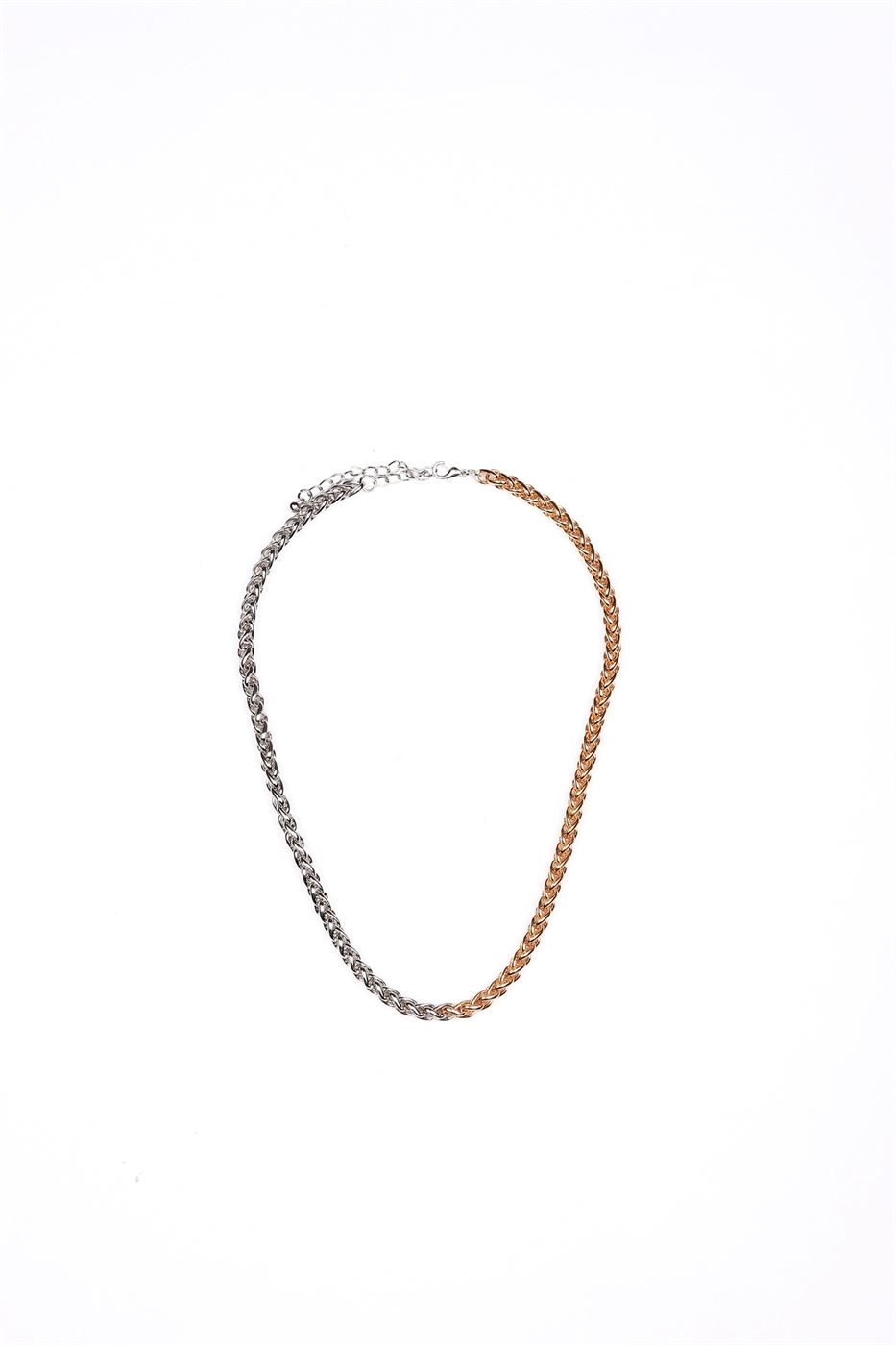Gold-Grey Tone Metal Necklace - Femi9 EG
