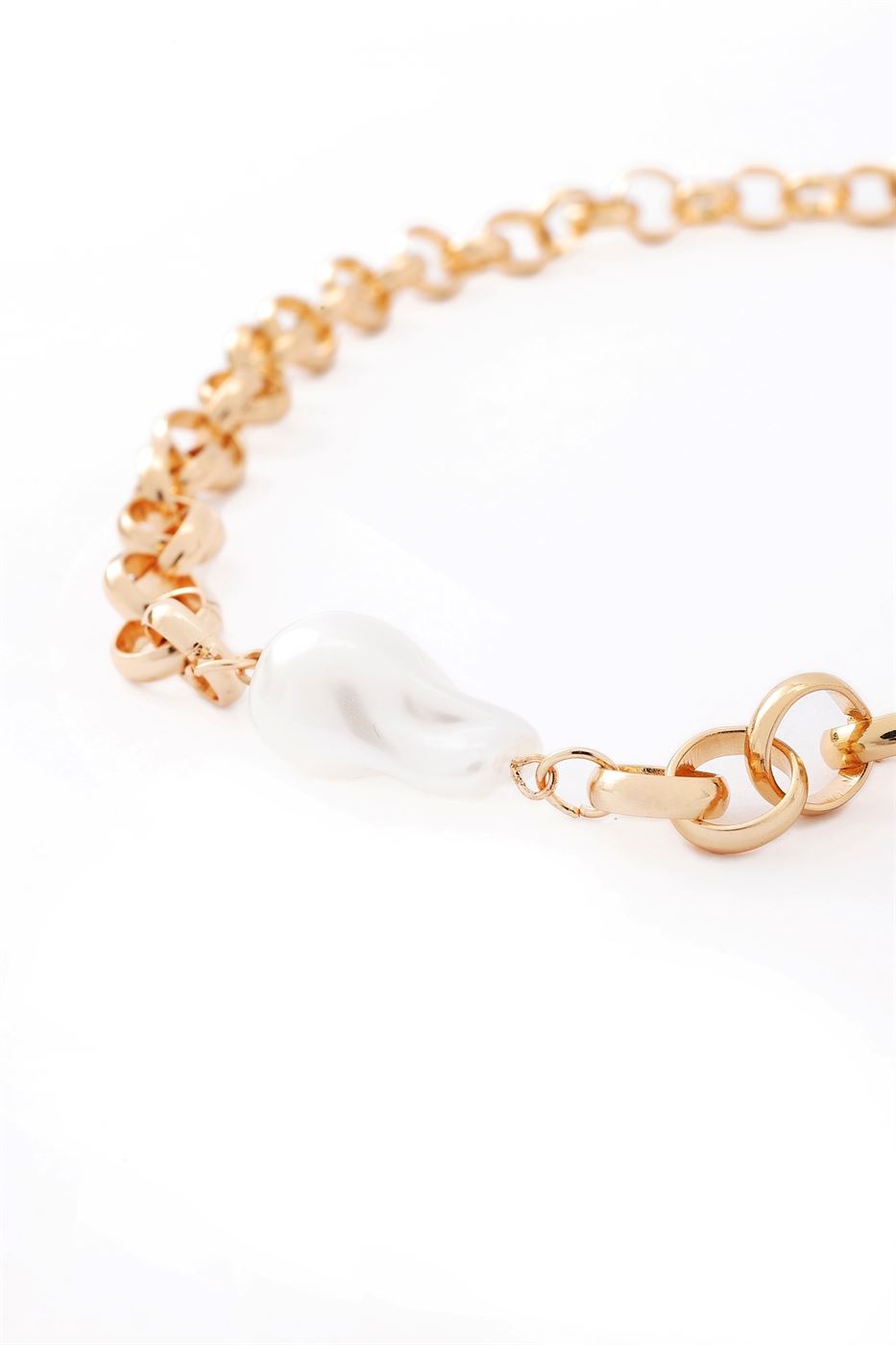 Gold-Grey Tone Metal Necklace - Femi9 EG