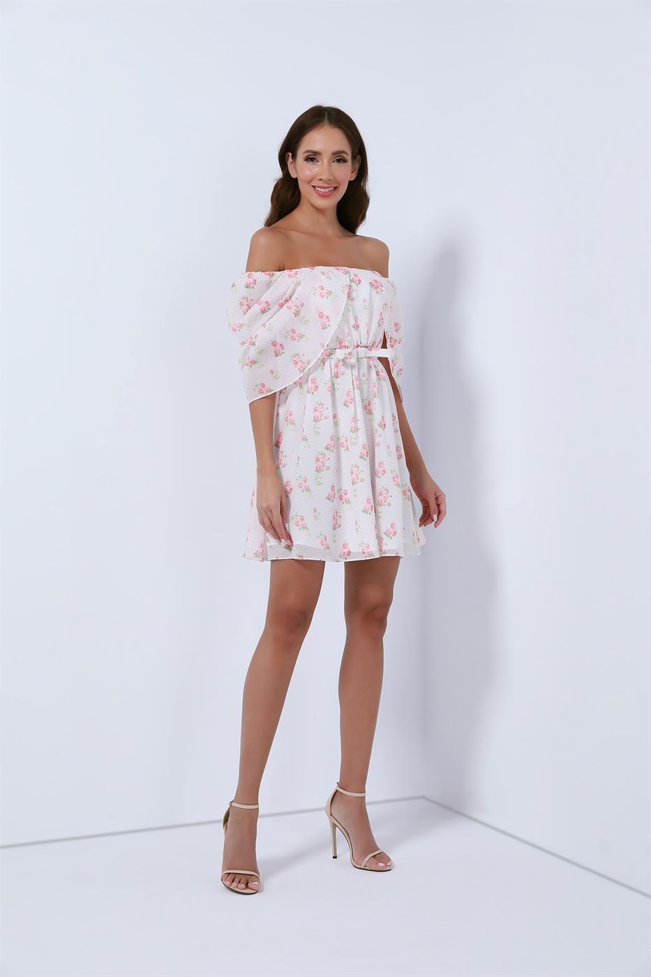 Off Shoulder Printed Short Dress - Femi9 EG