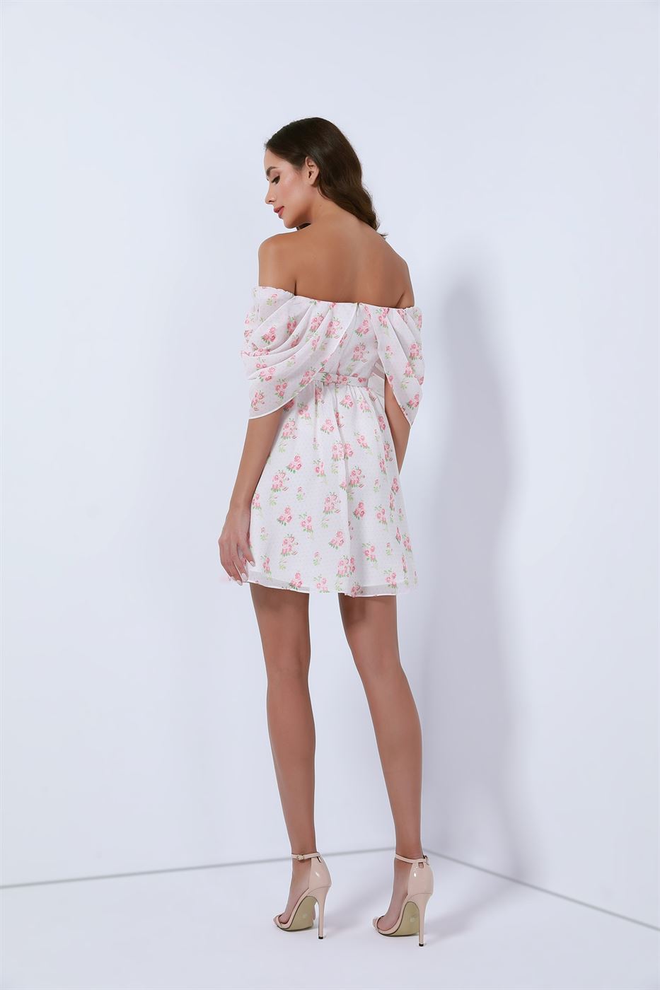 Off Shoulder Printed Short Dress - Femi9 EG
