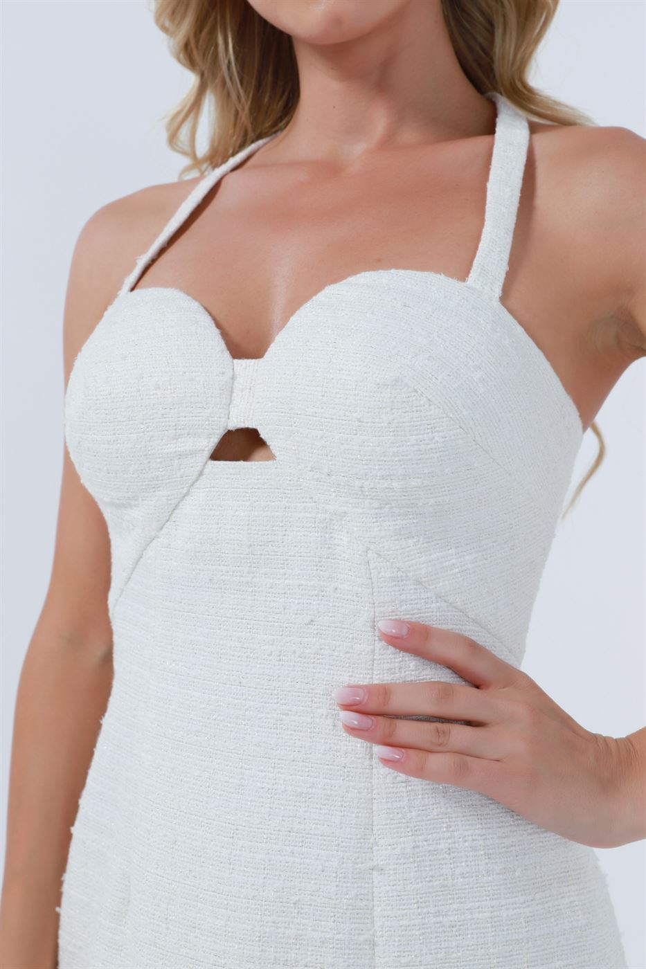 Halterneck Dress With Slit Fit - Femi9 EG