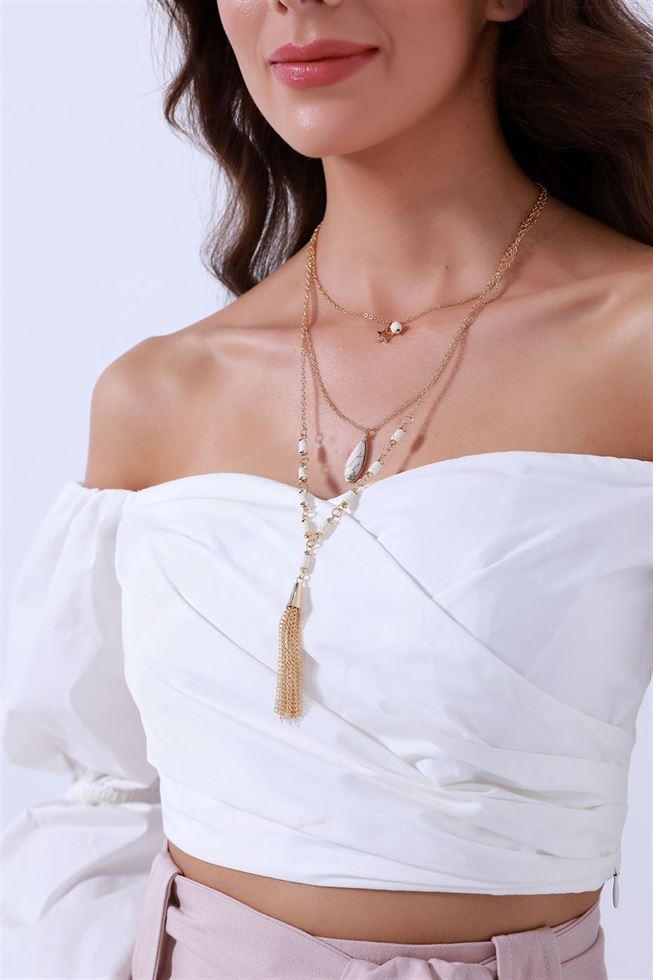 Fringe Detail Necklace - Femi9 EG