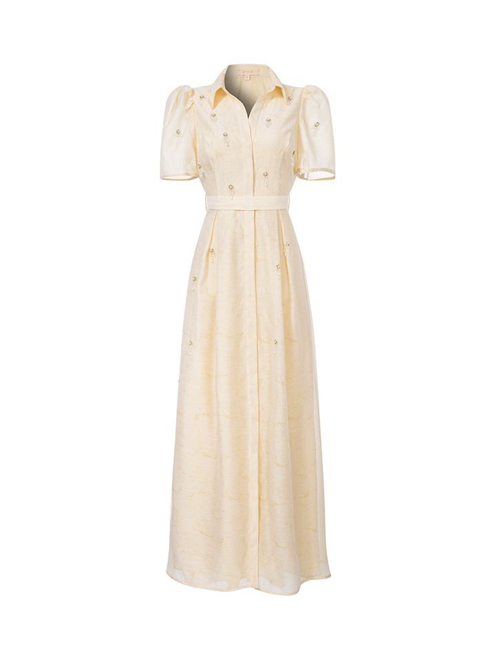Embellished Short Sleeves Dress - Femi9 EG