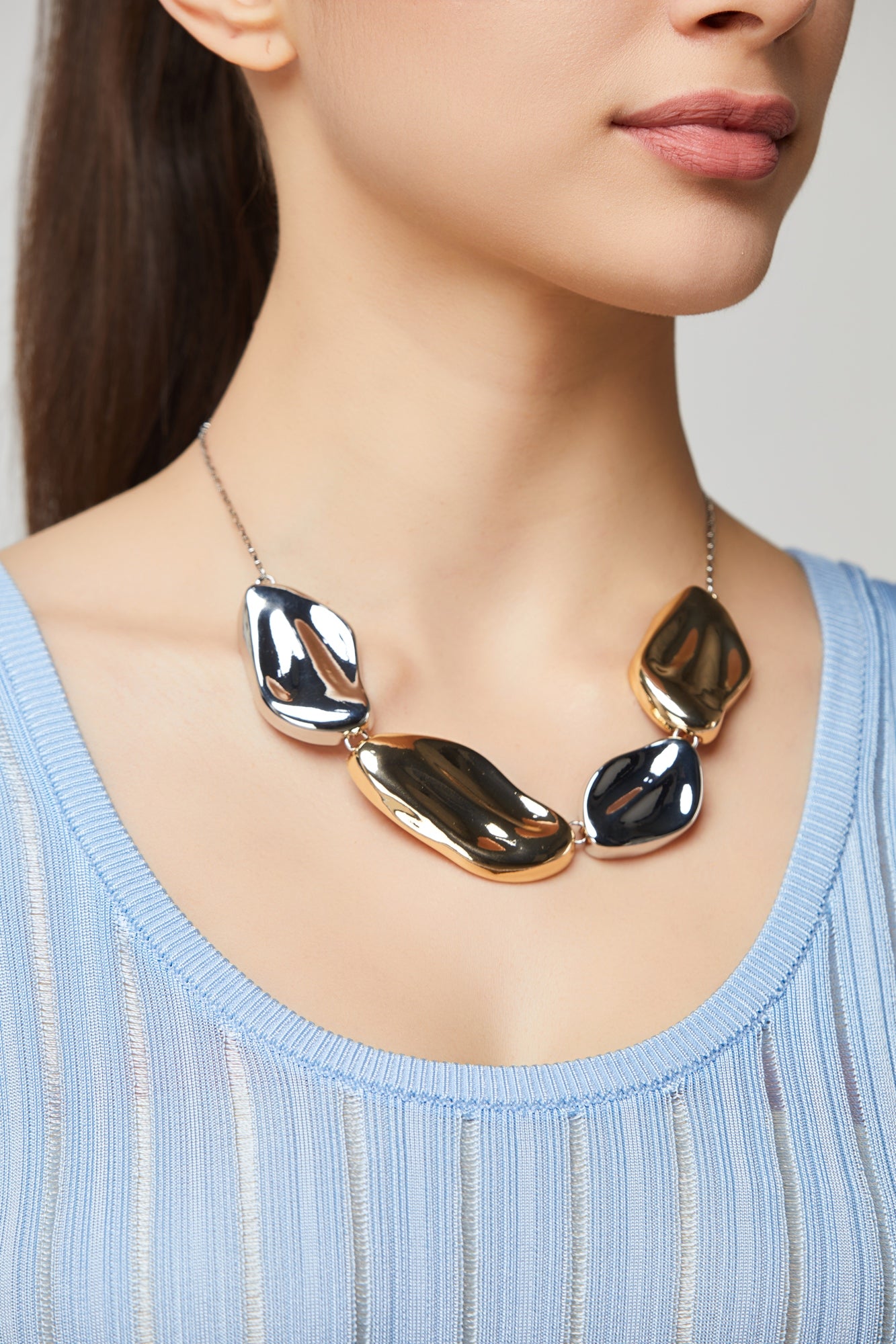 Silver And Gold Necklace - Femi9 EG