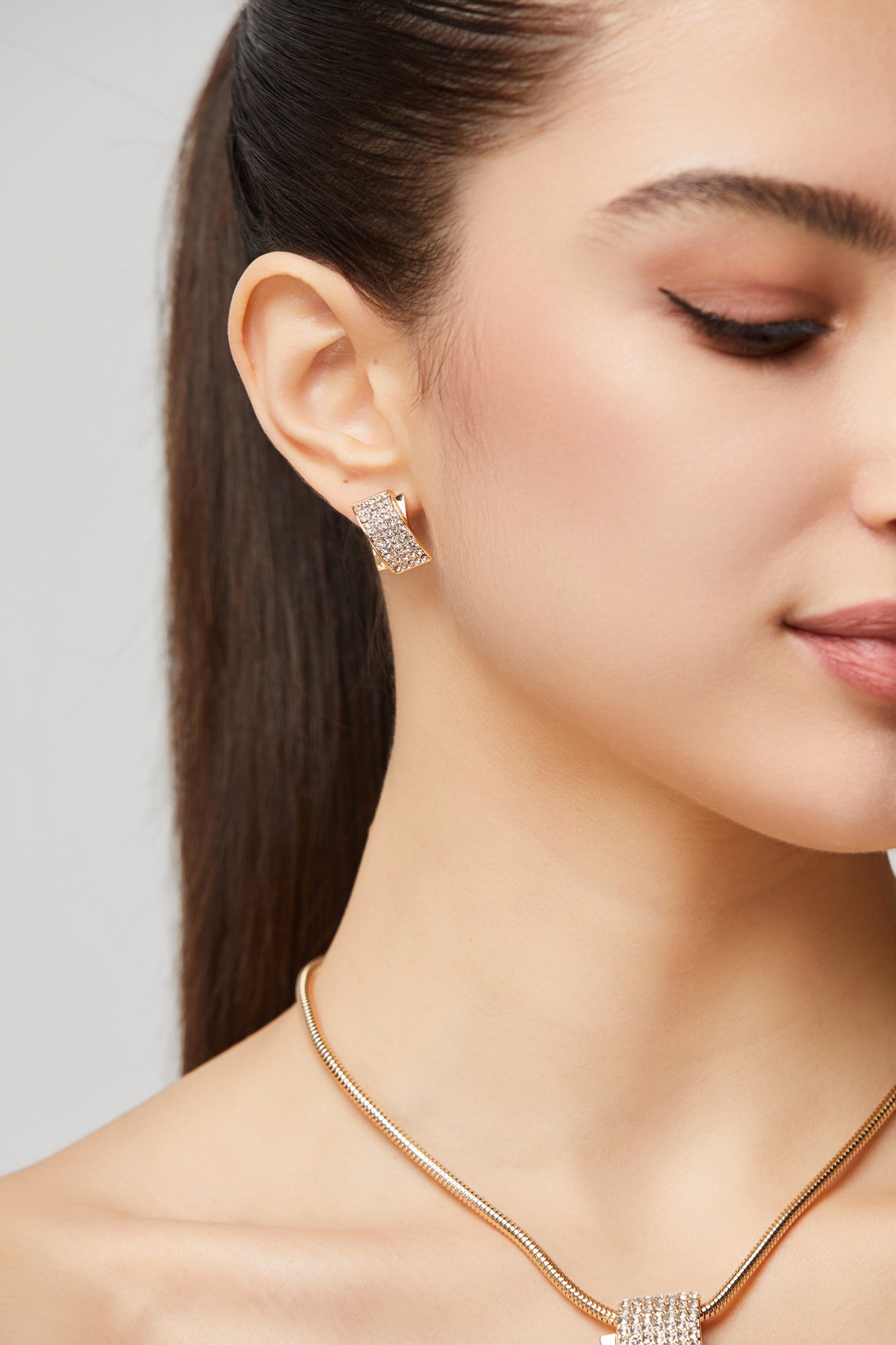 Gold Crystal Earrings - Femi9 EG