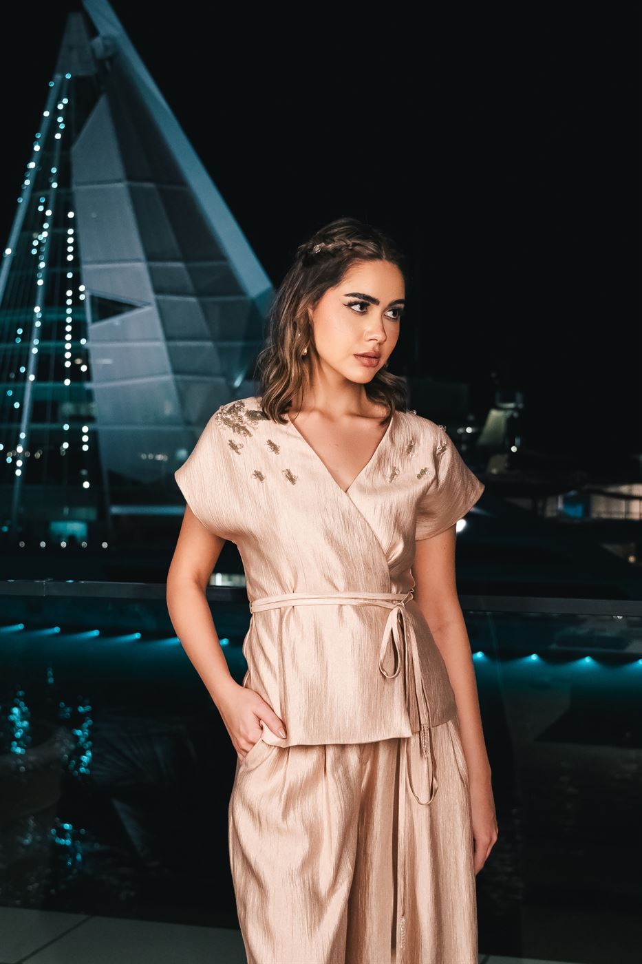 Crossover Taffeta Top