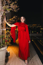 Crimson Satin Dress